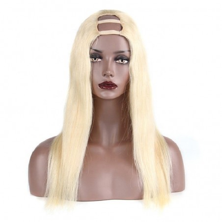 Straight U Part Wig 613# Upgrade Virgin Hair Wigs Glueless Wig